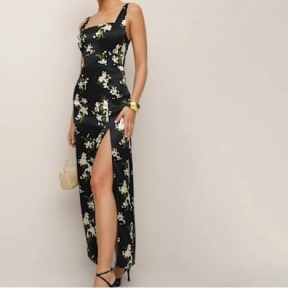Reformation Solay Silk Dress Orchids Size 6